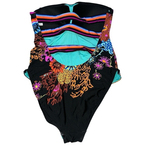 Trina Turk Electric Reef Bandeau One Piece Swimsuit - Picture 4 of 10